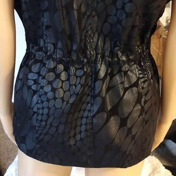 Erin London Women's Size Small Black Adjustable Scrunch Waist Zip up Vest - Picture 8 of 13